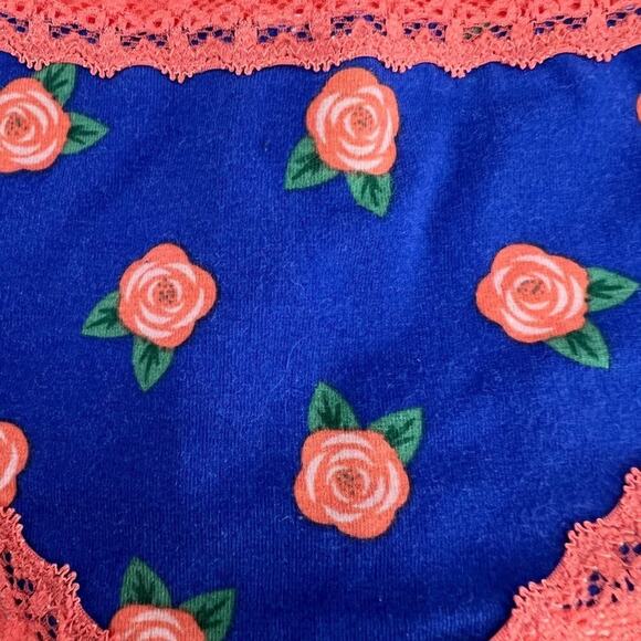 Splendies Orange Rose Lace Trim Cheeky Panty Womens Size Small - Picture 2 of 6